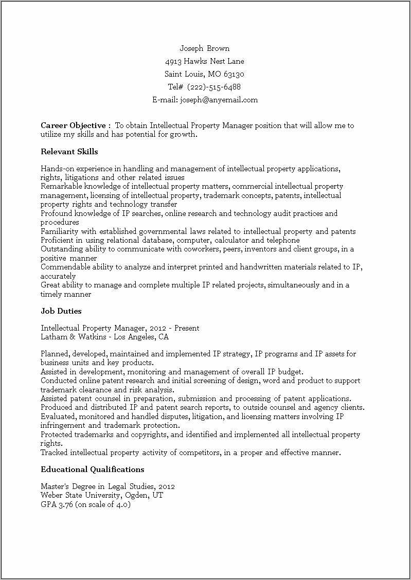 Sample Resume For A Property Caretaker - Resume Example Gallery