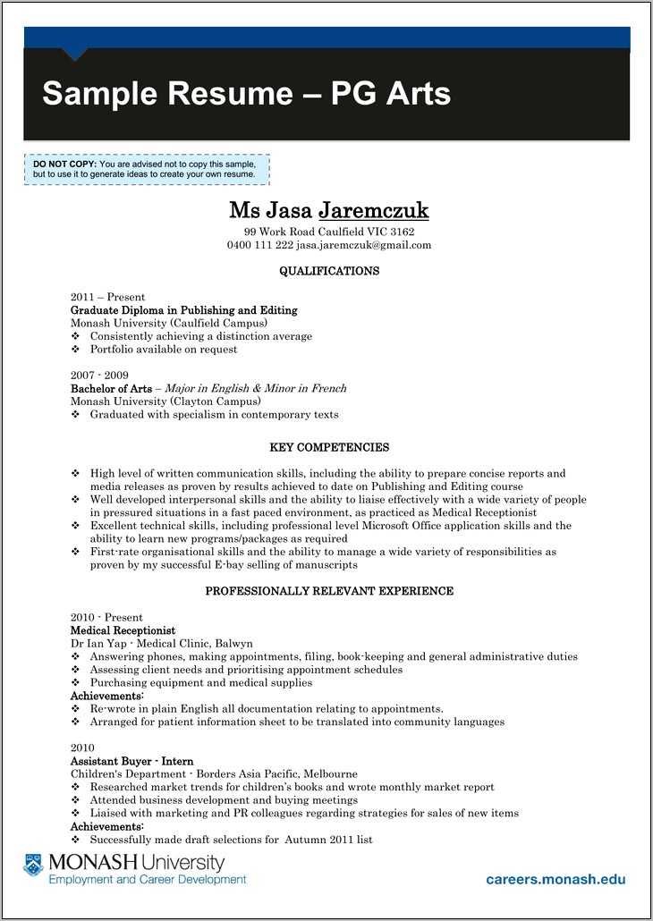 Sample Resume For Bachelor Of Arts Degree - Resume Example Gallery