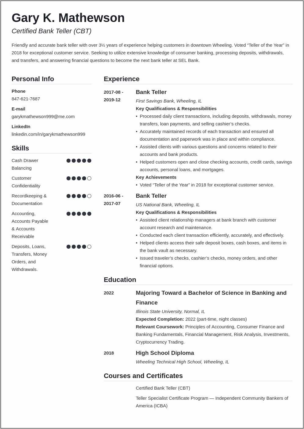 Sample Resume Format For Back Office Executive - Resume Example Gallery