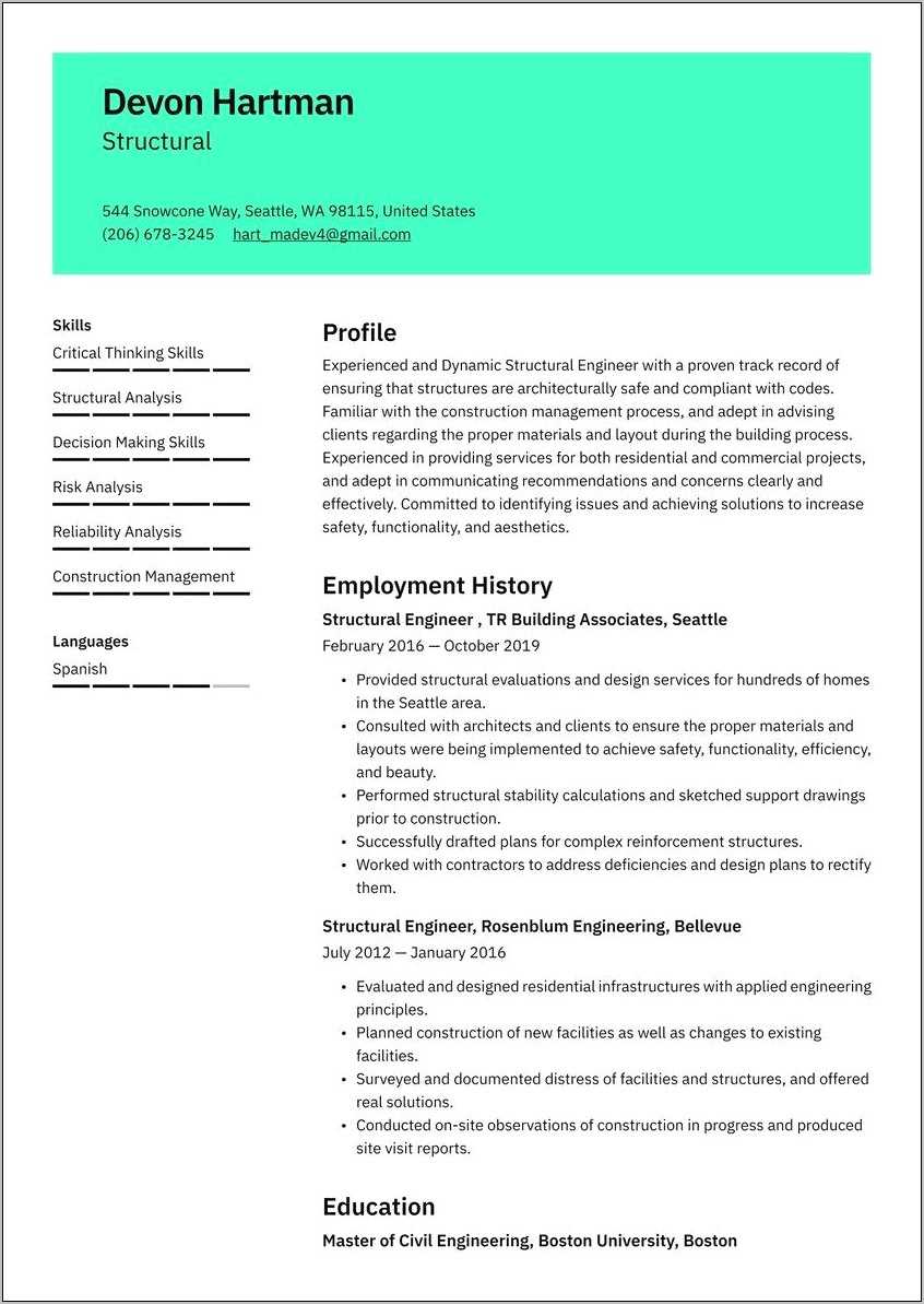 Sample Resume For Experienced Civil Engineer In India - Resume Example ...