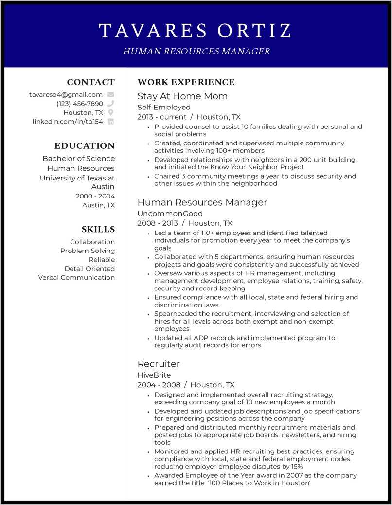 Sample Resume For Housewife Returning To Work - Resume Example Gallery