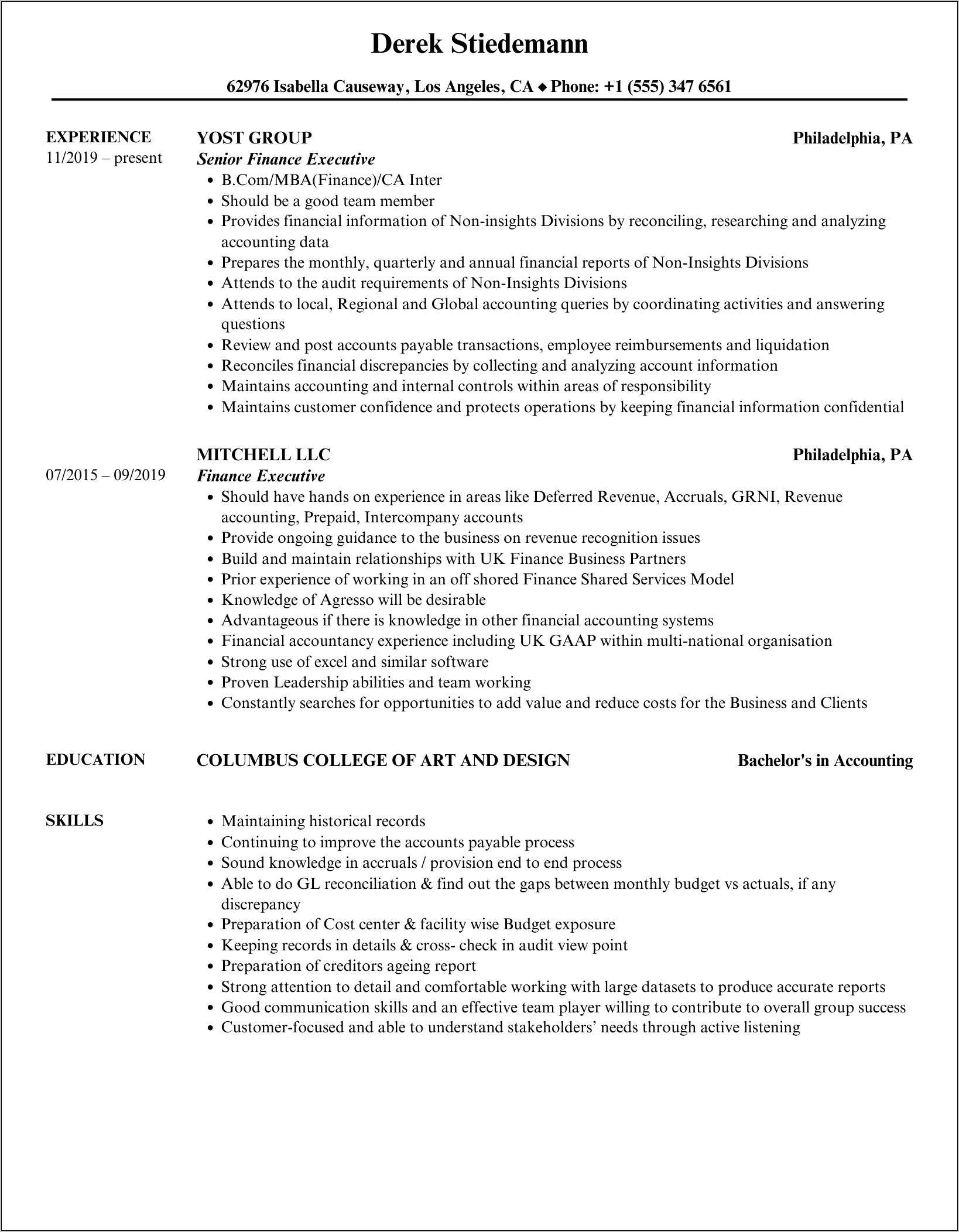 sample-resume-of-an-executive-finance-resume-example-gallery