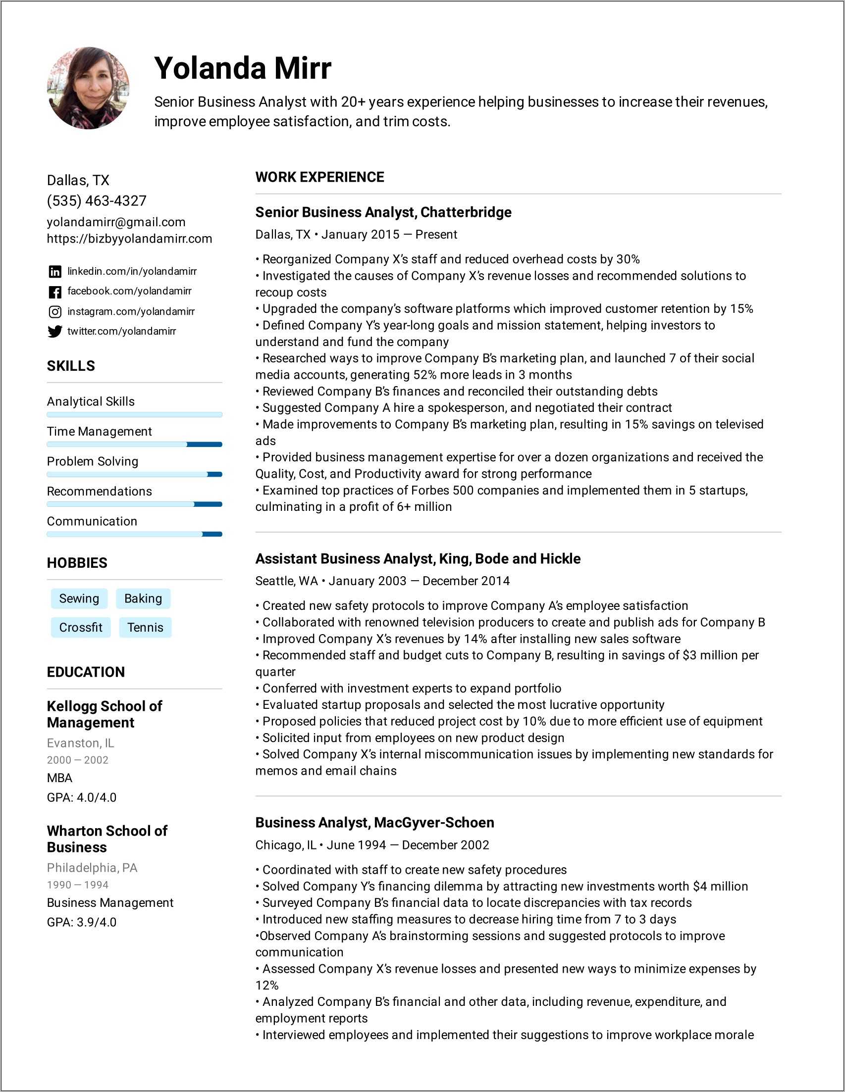 Sample Resume With Action Skill Set - Resume Example Gallery