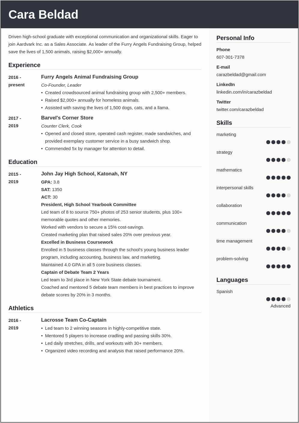 sample-resume-with-high-school-diploma-resume-example-gallery