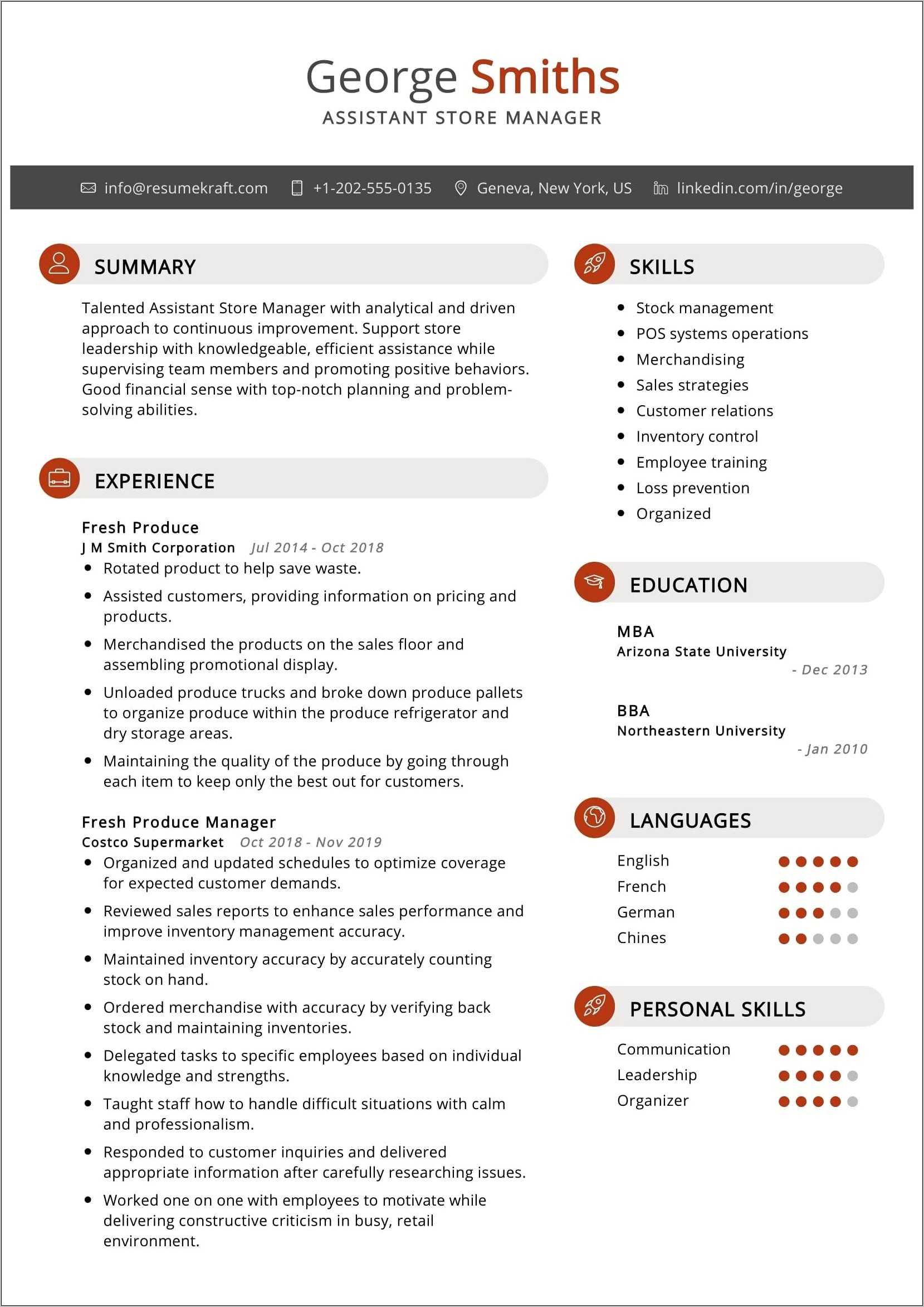 Sam's Club Assistant Manager Resume Pdf - Resume Example Gallery