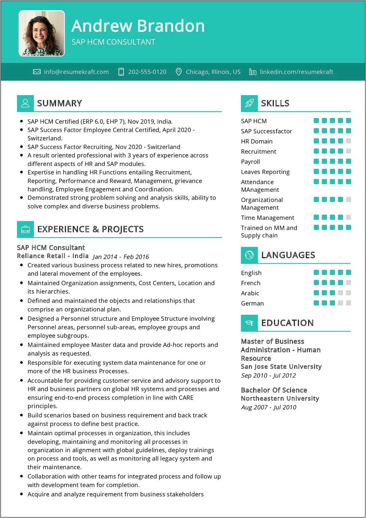 Sap Basis Sample Resume For 3 Years Experience - Resume Example Gallery