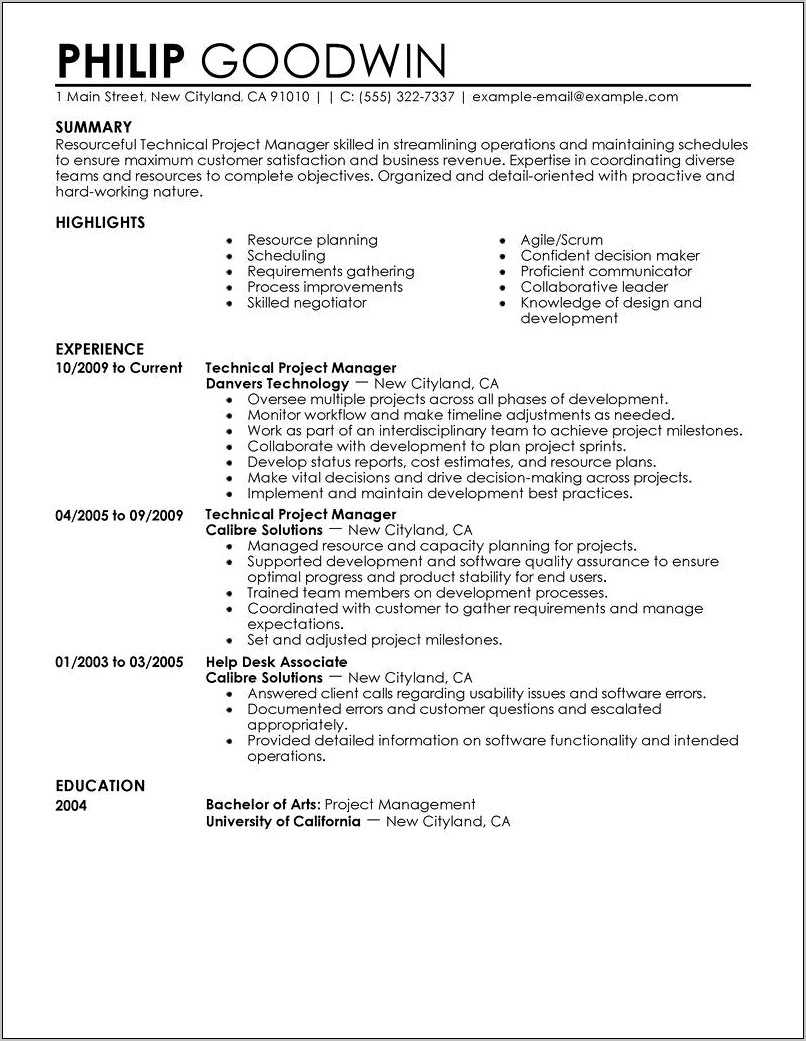 Senior Technical Program Manager Resume Sample - Resume Example Gallery