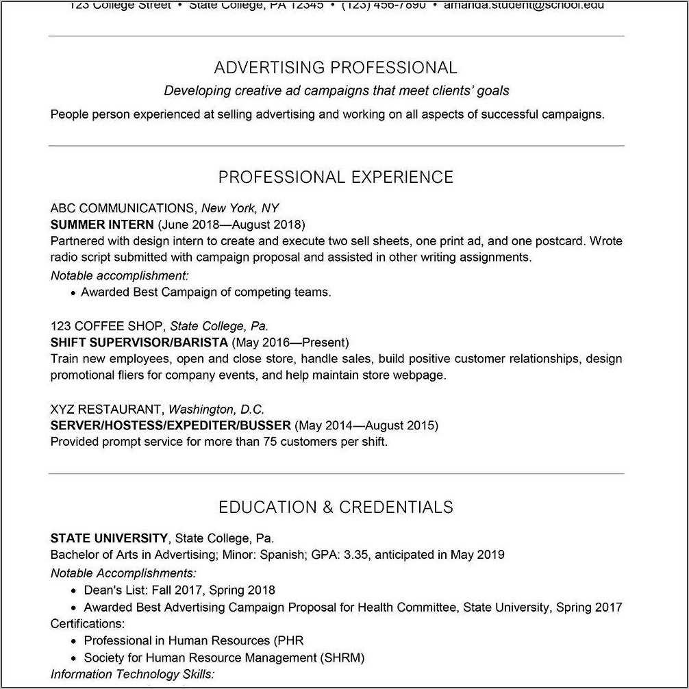 Should You Put All Colleges On Resume Resume Example Gallery