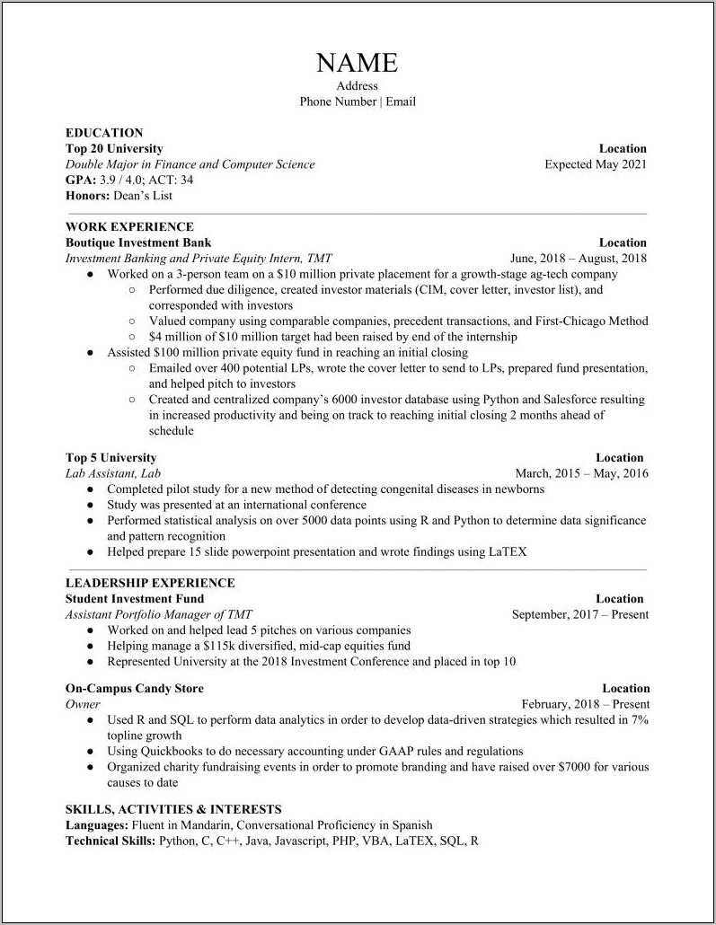 Skills And Interest Section Of Resume Examples - Resume Example Gallery