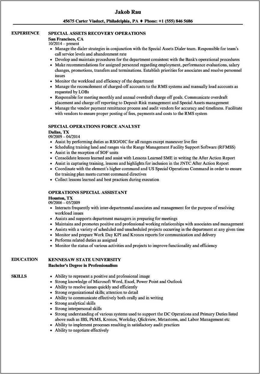 Special Forces Warrant Officer Federal Resume Example - Resume Example ...