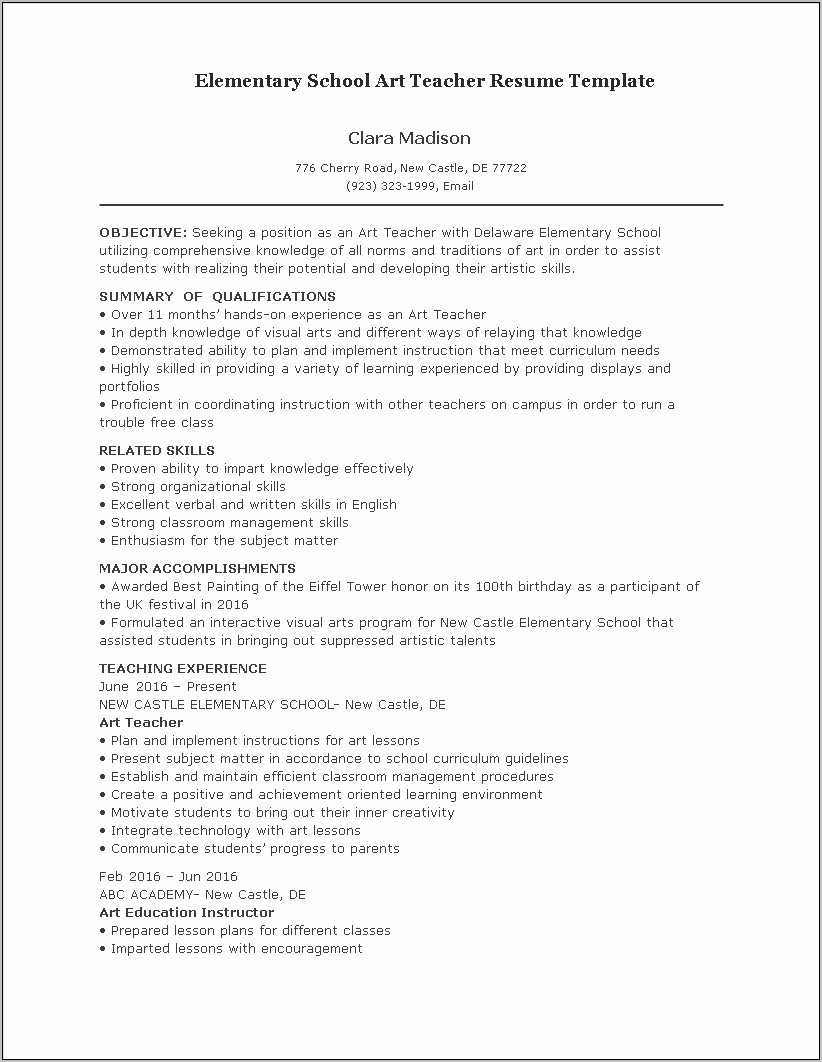 summary of qualifications resume for teacher