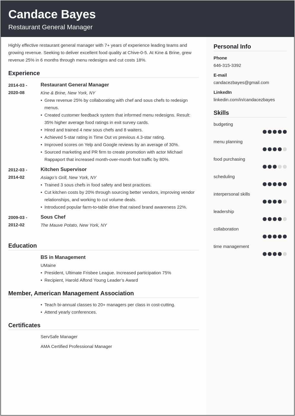 Waffle House Unit Manager Resume - Resume Example Gallery